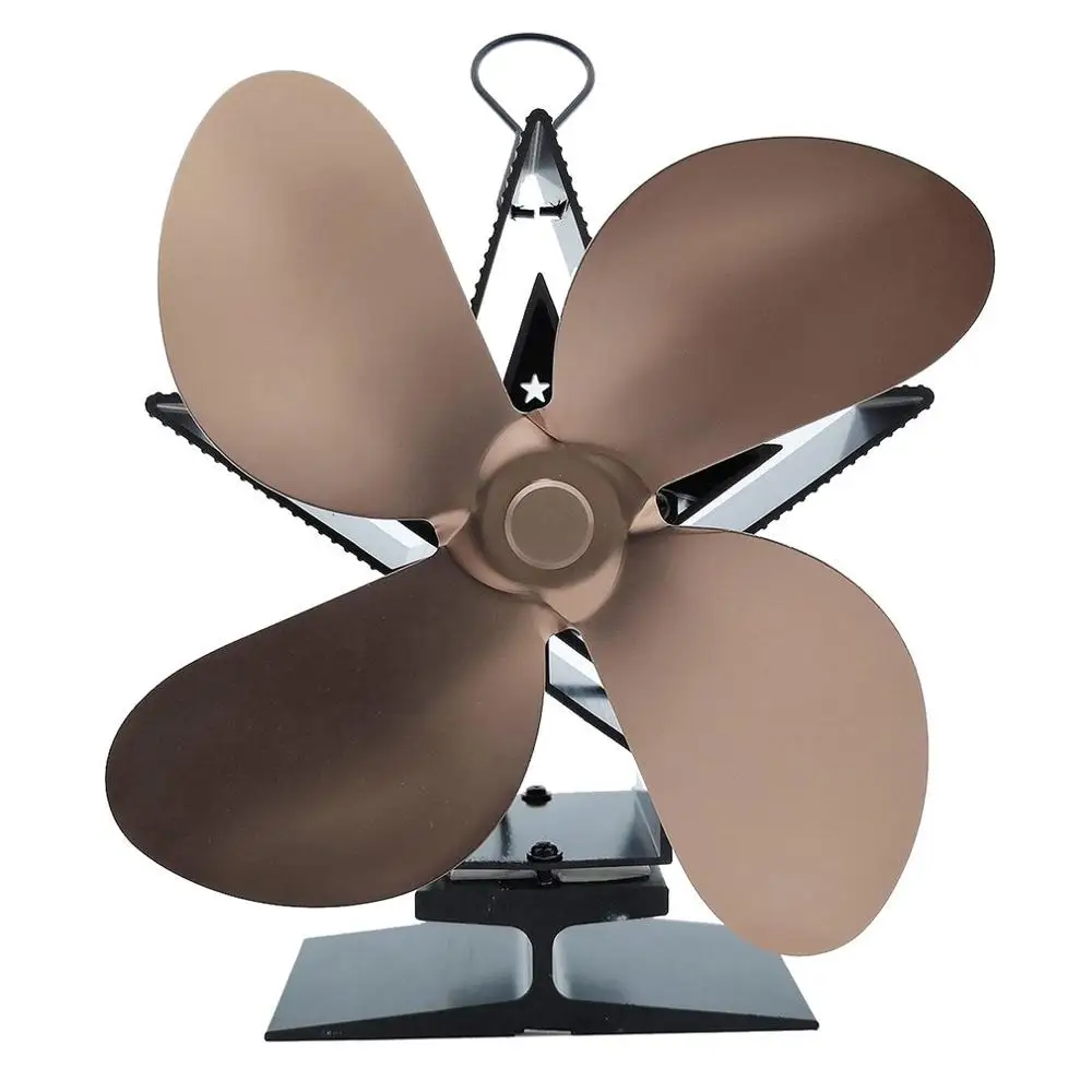 6 Appliances Thermal Power Fireplace Fan Heat Powered Wood Stove Fan For Wood/Log Burner/Fireplace Eco Friendly Four-leaf Fans - Color: 6