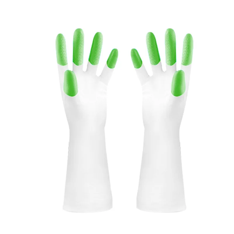 Кухонные перчатки для мытья посуды бытовые перчатки для мытья посуды резиновые перчатки для мытья одежды перчатки для посуды Инструмент для чистки кухни - Цвет: green