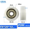 Free shipping 10PCS high quality low noise ball bearing roller wheel Flat type plastic bearing pulley 17/18/21/22/24/25/28MM ► Photo 2/6