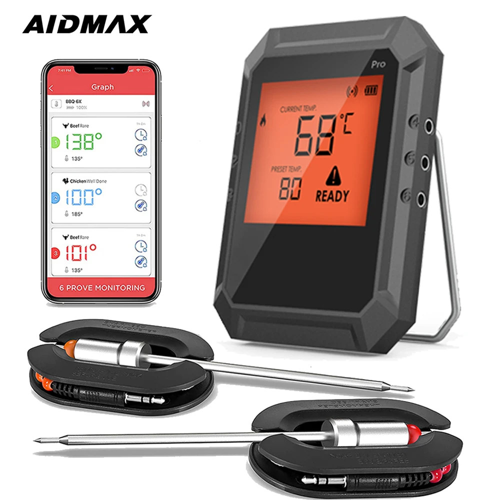 Aidmax Pro02 Digitale Draadloze Bluetooth Koken Voedsel Thermometer