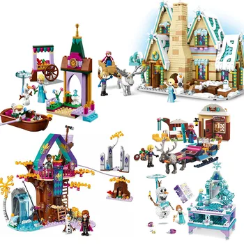 

2020 New Elsa Anna Arendelle Castle Village 41167 Cinderella Ice Castle Building Blocks Bricks Lepining Friends Girl Kid Toy