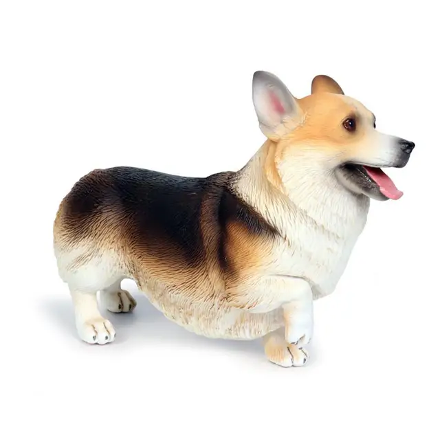 Lifelike Corgi Dog Animal Model PVC Solid Figurine Desktop Ornament Kids Toy boys girls Gif 1