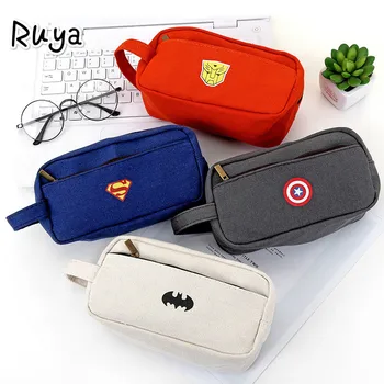 

Surper Hero Pencil Case school Big Capacity Boy Girl Cartoon Box For Double Zipper Cute Bags Stationery kalem kutusu pencilcase