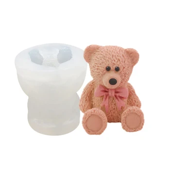 

3D Toy Bow Bear Silicone Mold Fudge Cake Chocolate Mold Cake Decoration Tool Kitchen Baking Pan Accessories Kitchen