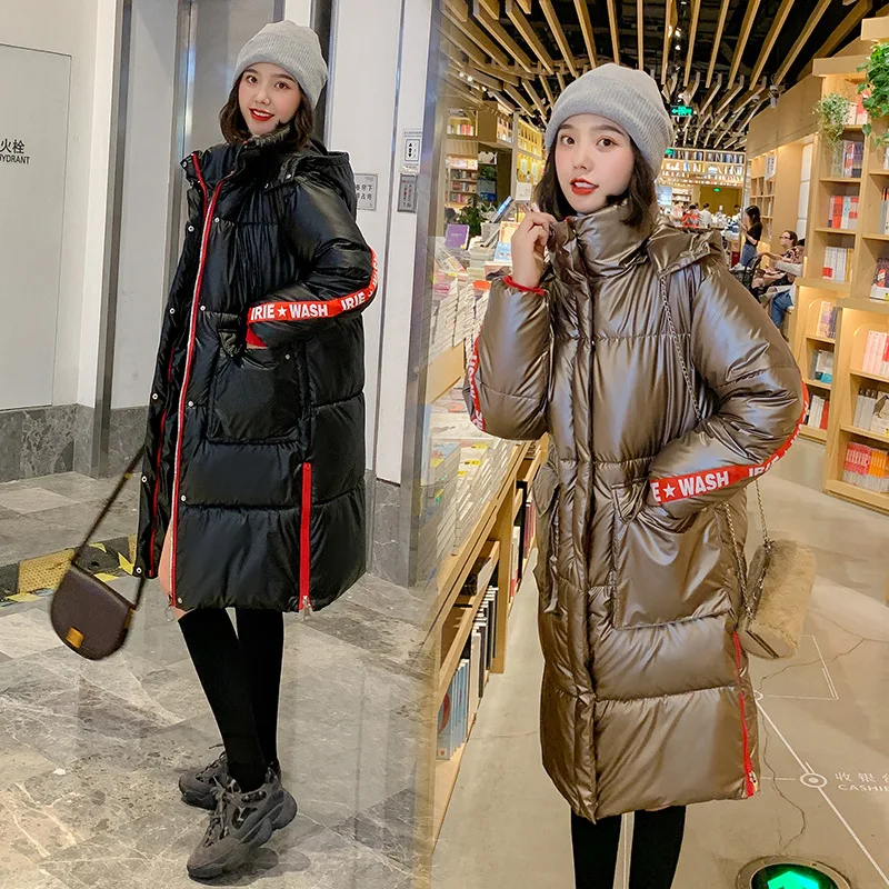 

2019 Winter Korean-style down Coat Loose-Fit Mid-length Cotton Coat Large Size Students Fat Mm Cotton-padded Clothes