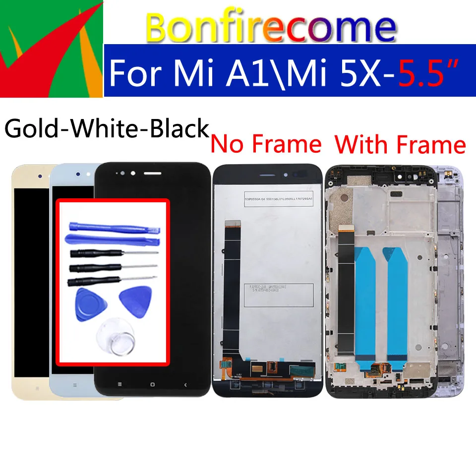 

5.5" Original Display For Xiaomi Mi A1 Mi5X LCD Touch Screen Digitizer With Frame Replacement For Xiaomi Mi 5X MiA1 Assembly