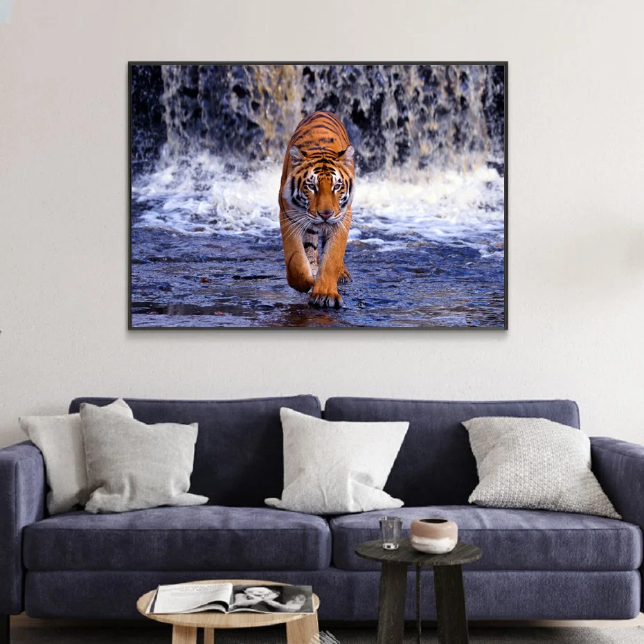 

Wildlife Animals Tiger River Wall Art Canvas Paintings Posters and Prints Animals Wall Art Pictures Living Room Home Decor