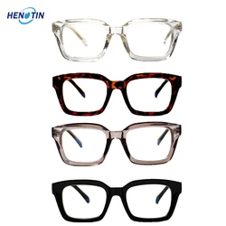 Henotin  Plastic Rectangle Blue Light Blocking Computer Glasses Men's and Women's Anti-UV Goggles Diopter +1.0+2.0+3.0+4.0