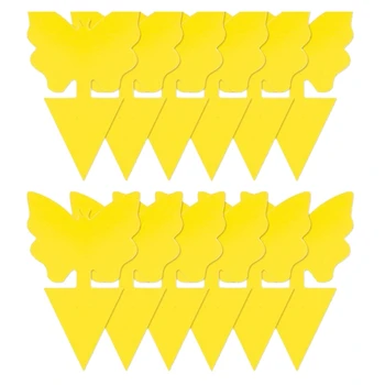 

New 60Pcs Dual-Sided Yellow Fruit Fly Sticky Pest Control Traps for Mosquitos Whitefly Small Insects Houseplant Bug Catcher