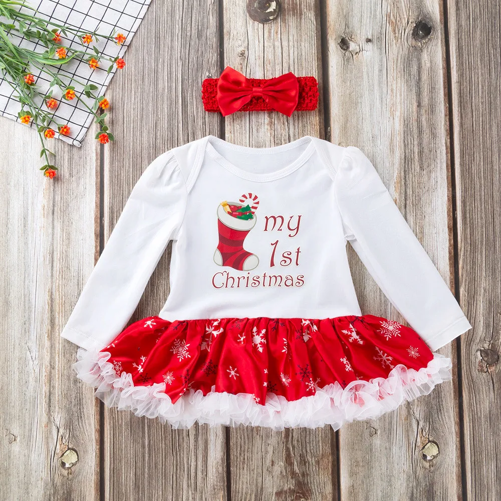 Рождественское платье для маленьких девочек vestido Infantil Menina فساتين اطفال, осенний, модный мультяшный принт, кружевное платье принцессы, праздничное короткое платье-пачка Z4