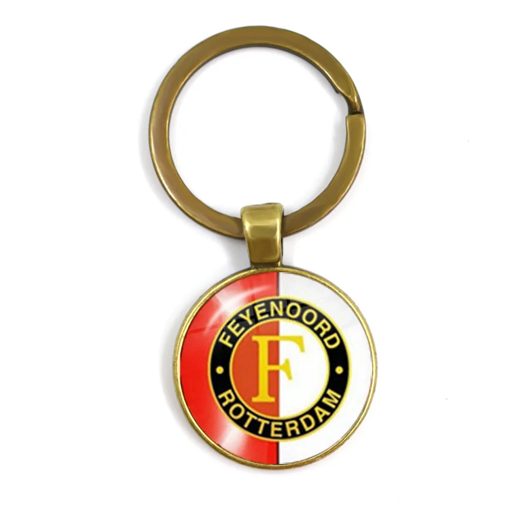 Feyenoord Роттердам 25 мм стеклянный кабошон брелок футбольные лиги логотип футбольный клуб брелоки брелок для женщин мужчин фанатов подарок - Цвет: 9