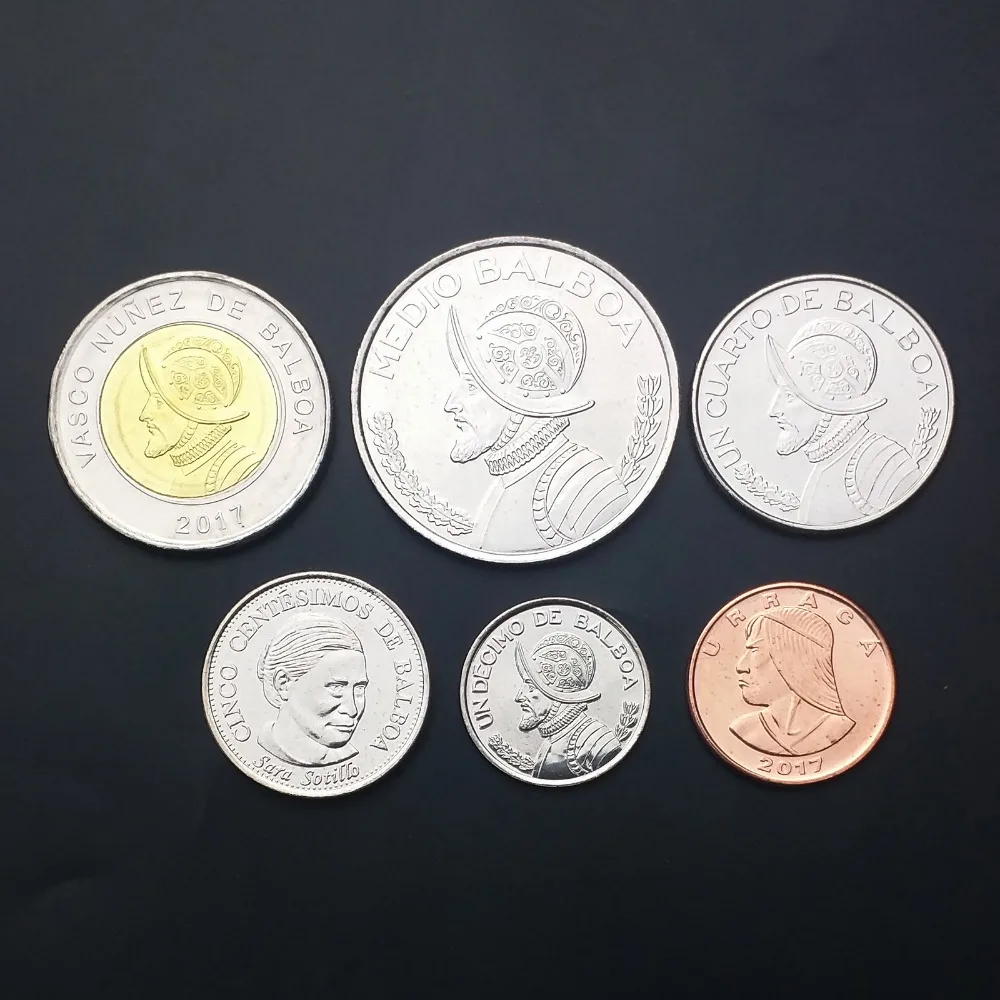 Панама 6 шт./компл. UNC оригинальная монета не распространяется изысканные двухцветные монеты