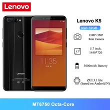 Lenovo K5(K350t) Smartphones 3GB 32GB 5.7 inch MT6750 Octa-Core 13MP Rear Camera 3000mAh Battery Mobile Phones