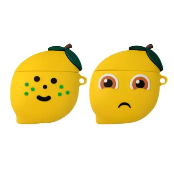 

Cute Lemon Protective Case Silicone Cover for airpods 1/2 Charging Box Kit X3UA