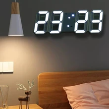 

Digital Wall Lamp 3D LED Alarm Clock Electronic Desk Clocks with Large Number 12/24 Hour Display Clocks Home Decor Living Room