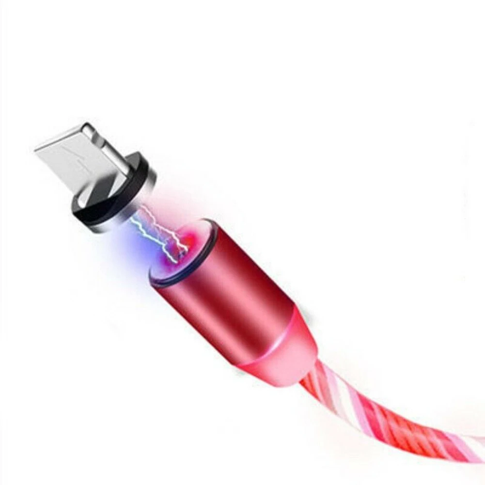 Магнитный кабель для передачи данных 360 градусов инновационный usb-кабель из алюминиевого сплава TU-shop - Цвет: Red-For iPhone