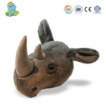 2021  CREATIVE forest animals wild for children room New design Wall decoration Animal Head Rhinoceros plush stuffed toys