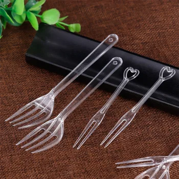

Wholesale Disposable Fork/Spoon Food Grade Plastic Fruit Fork Pudding Spoon Sub-Creative Bamboo Joint Fork Birthday Cake