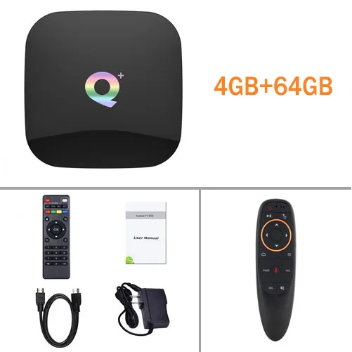 Q+ Android Smart tv Box Amlogic S905x Четырехъядерный 4G 32G/64G USB3.0 6K медиаплеер Qplus телеприставка PK X96 Мини ТВ приставка - Цвет: 4G64G add voice