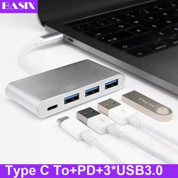 

Basix USB-C Hub Type C To HDMI VGA USB3.0 PD Adapter Thunderbolt 3 Docking Station for MacBook Huawei Mate20 P20 USB C Adapter