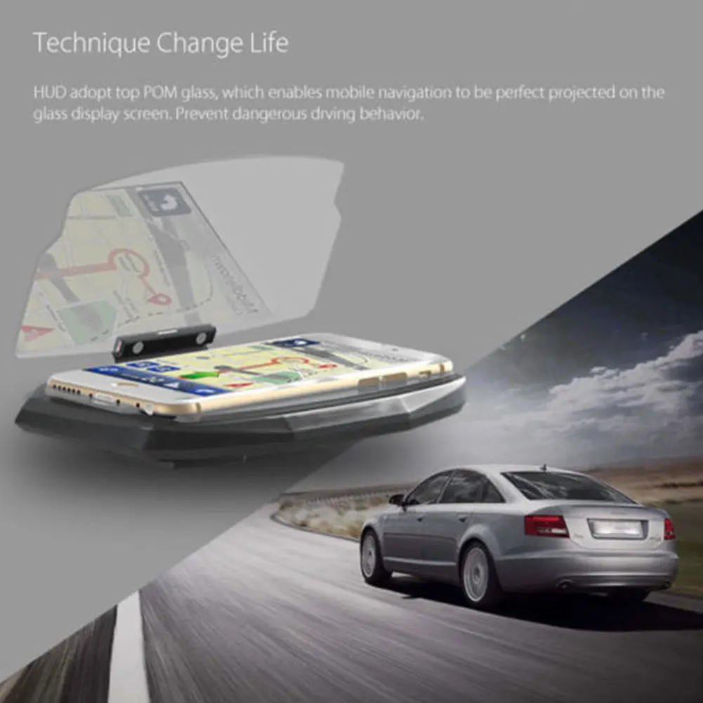  65 Zoll Sicherheit Reflektieren HD Auto Zubehör ABS GPS Navigation HUD Für Telefon Universal Head U