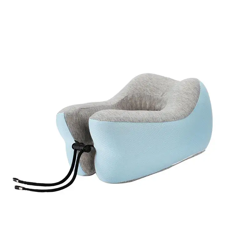 Подушка для путешествий Memory Foam Шейная подушка для шеи для самолета, автомобильные офисные подушки, u-образный подбородник для головы - Цвет: Синий