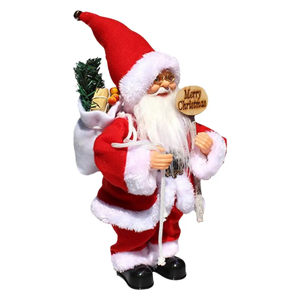 Santa Electric Music Toy Small Doll Ornaments Christmas Decorations Christmas Gifts Children Toys Tabletop Ornament Gift For Kid