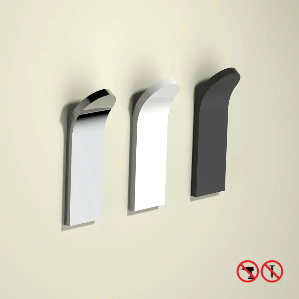Euro Style Aluminum Bathroom Sets Toilet Paper Holder Free Punch Towel Bar White Makeup Shelf Shampoo Rack 3M Tape