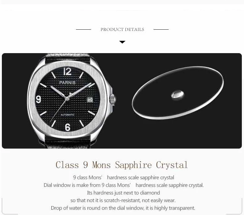 Parnis 38,5 мм автоматические часы минималистичные часы мужские наручные часы Miyota сапфировое стекло механические часы relogio masculino подарок