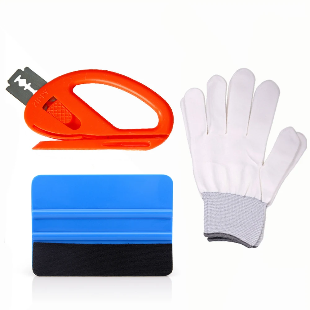 

FOSHIO Vinyl Wrap Car Foil Film Squeegee Scraper Cutter White Work Gloves Tools Kit Vehicle Stickers decals Styling Accessories