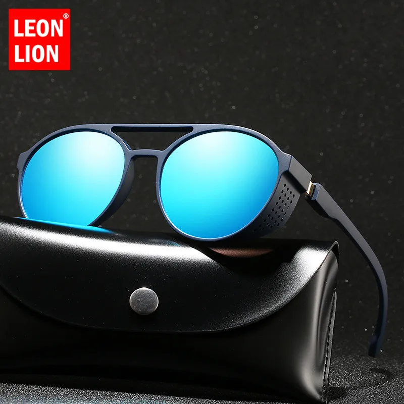 Мужские солнцезащитные очки LeonLion Steampunk круглые в стиле ретро Ретро стиль