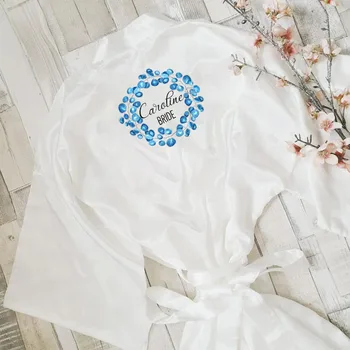 

Satin Silk Robes Bride Bridesmaid Robe Wedding Bathrobe Gown Women dressing Sleepwear Maid of Honor Robes