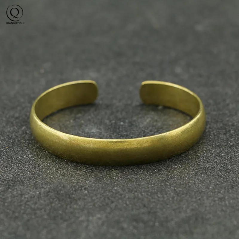 Vintage Brass Royal Bangles Lady Cuff Bracelet Glossy Pure Copper Ancient Women Wristbands Jewelry Girlfriend Christmas Day Gift bangle bracelet