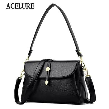 

ACELURE Solid Black Red Zipper Shoulder Crossbody Bags for Women Fashion Simple Style Daily Shopping Messenger Purse for Female