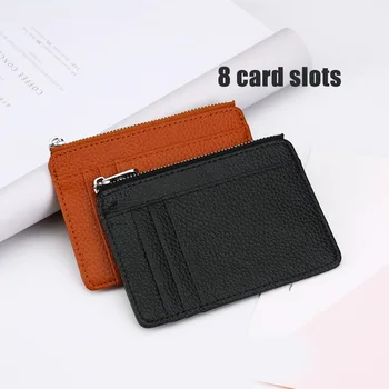 

Leather Coin Purses Multiple Card Slots Zipper Mini Wallet Card Holder Mini Bag Best Sale-WT