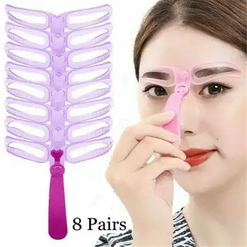 

Reusable 8-in-1 eyebrow pencil shape mold helper eyebrow pencil mold set auxiliary device eyebrow pencil set makeup tool
