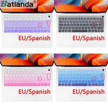 Евро испанская клавиатура чехол для Macbook Air 13 и за счет сканера отпечатков пальцев пыли Защитная постепенно Меняющие цвет Цвета Mac book 13," A1932
