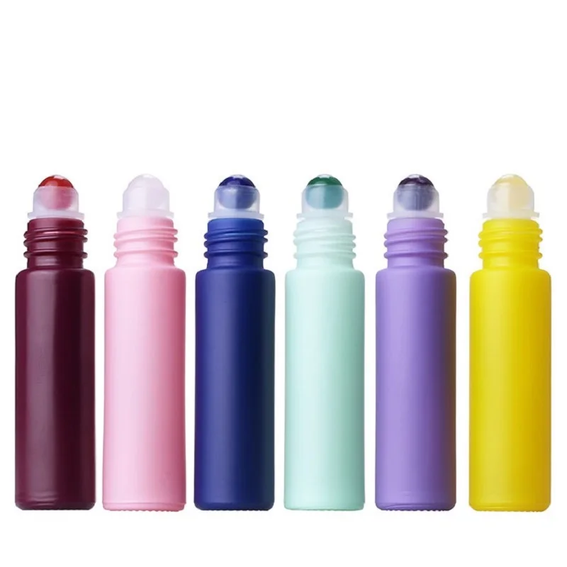 

10 мл пустая рулон на бутылках для эфирных масел стекло розовый синий желтый косметический контейнер многоразового использования Духи ролл на бутылке