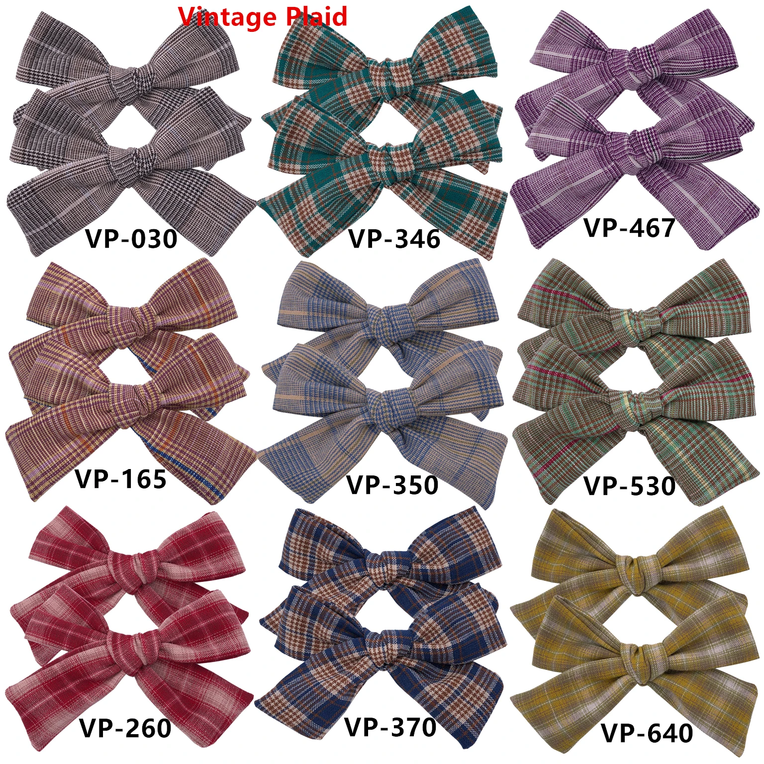 2 PCS 4 inches Plaid Festive Accessories Tartan Bow Hair Clips Scottish Bow Barrettes for Kids Baby Girls 3