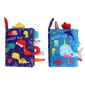 

Early Childhood Education Cloth Book Parent-child Interactive Sound Paper Baby Book Washable Dinosaur Ocean Tail Cloth Book Toy