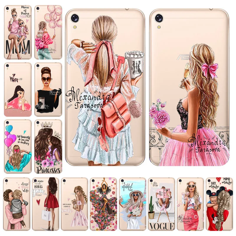 

For ASUS Zenfone Live ZB501KL Go ZB500KL Cases Baby Girl Mom Luxury Case For Alcatel 1 1X Cover Soft Transparent Case Etui