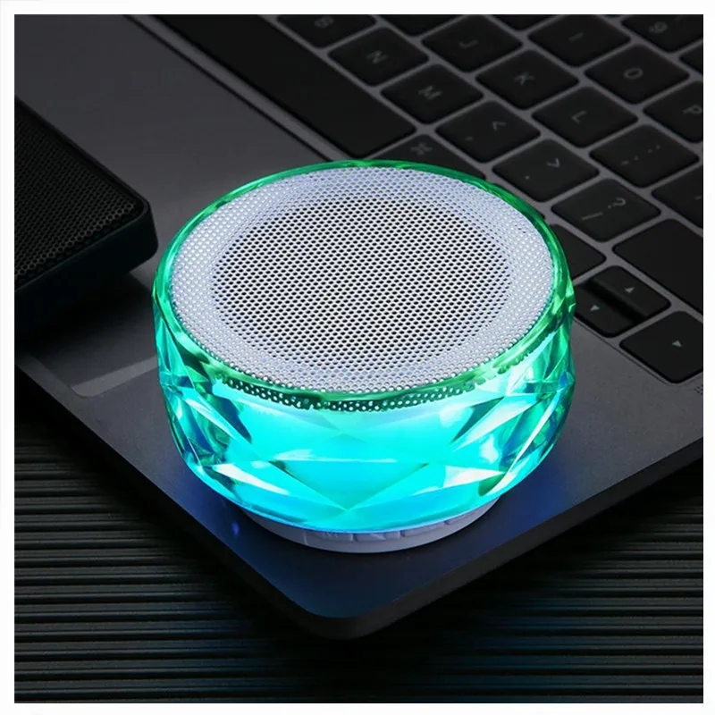 Green Antoksky A66 Мини Bluetooth динамик портативный беспроводной динамик звуковая система кристальная красочная световая карта мини - Цвет: Green