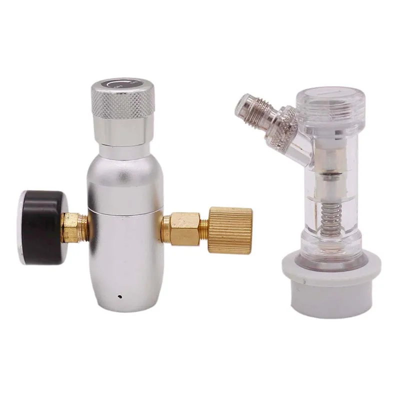 Homebrew Kegging Премиум Регулируемый компактный CO2 зарядное устройство 60/150 psi 3/8-18UNF отсоединение шарикового фиксатора с Комплект запорных клапанов