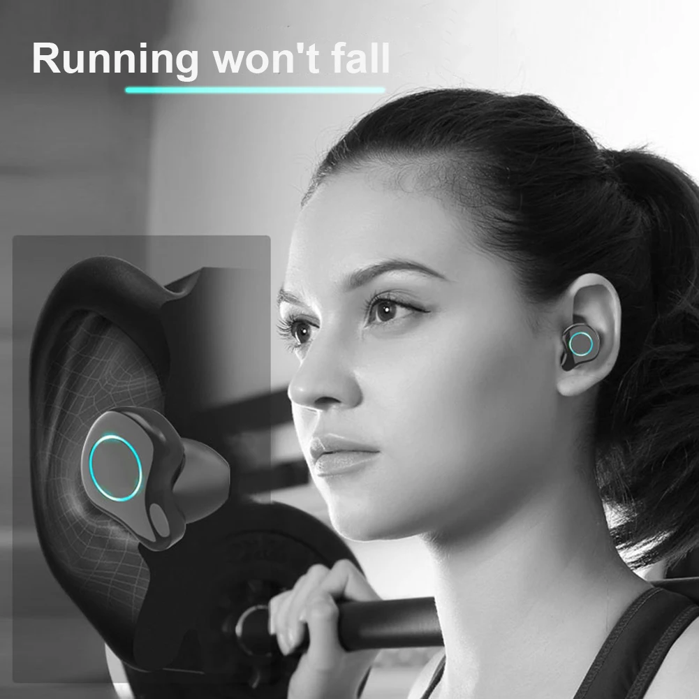 R6 TWS Bluetooth 5,0 водонепроницаемый спортивный наушник шумоподавление стерео музыкальные наушники с цифровой зарядкой чехол