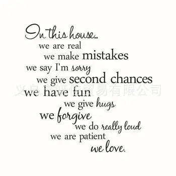 

Zy8204 Export Proverbs in This House Wall Stickers