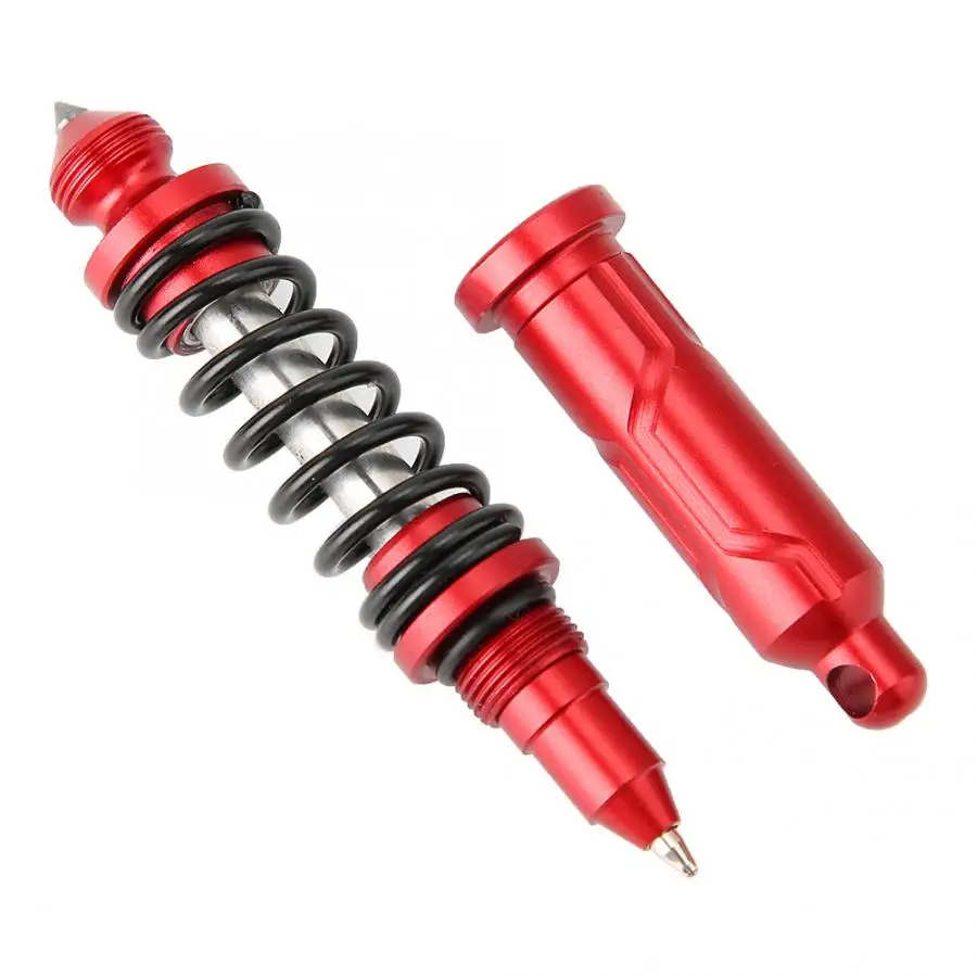 

Self Defense Military Pen Window Breaker Tungsten Steel Survival Tool With Keychain Black/ Red