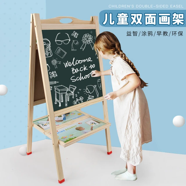 Double Sided Drawing Board Set Painting Easel Learning Educational Toy Standing  Easel for Children Boy