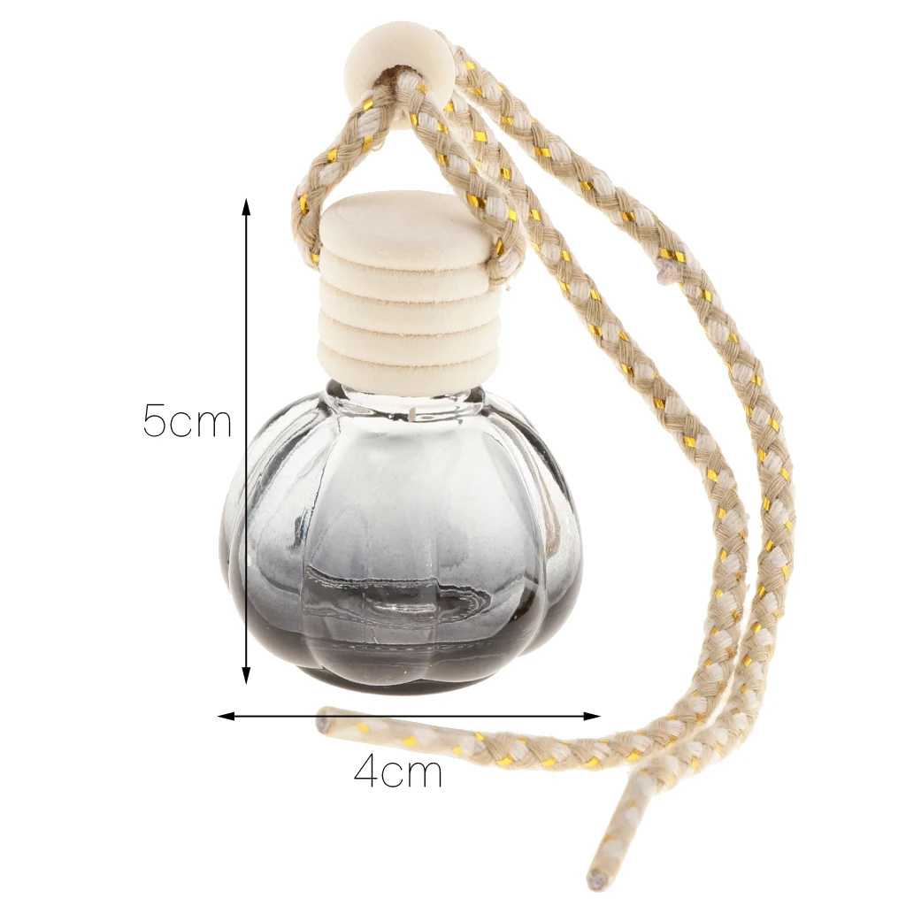 30Pcs Car Perfume Bottle Empty Refillable Fragrance Oil Container  Diffuser Vottle Hanging Ornament ,10ml, Black