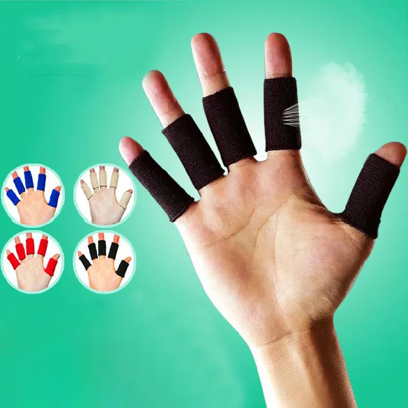 10 шт. эластичные спортивные пальцевые рукава артрит поддержка защита пальцев открытый баскетбол волейбол защита пальцев
