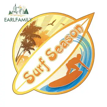 

EARLFAMILY 13cm x 13cm for Surf Season Creative Car Sticker Vinyl Material DIY Hip Hop Vinyl Car Wrap JDM Decal Decoration